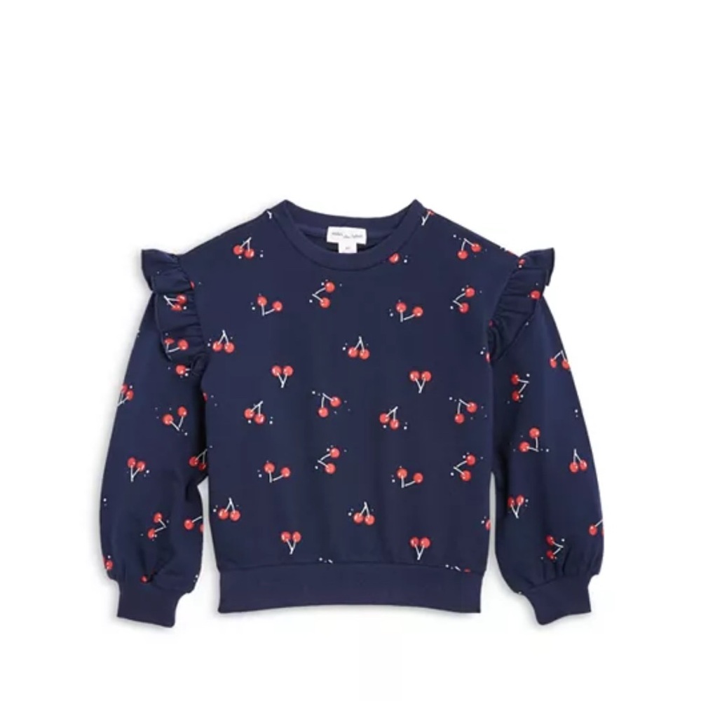 Miles the lab Cherry Print Navy Sweater size 8